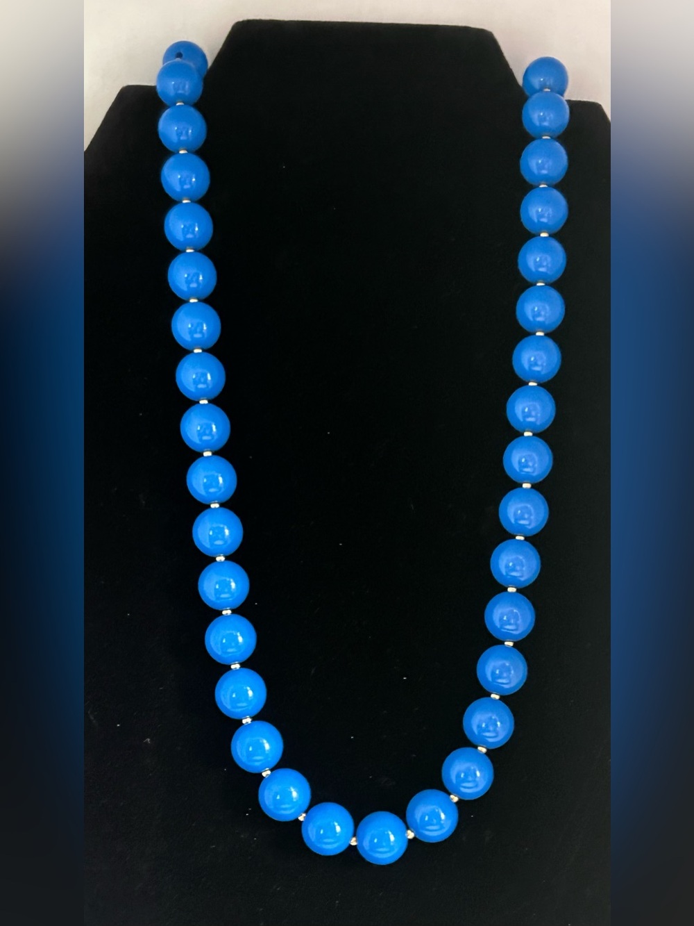 Vintage Blue Bead Necklace - Women Jewelry, Vintage Marvella